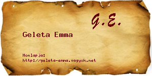 Geleta Emma névjegykártya